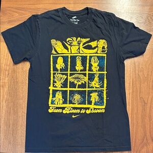 Nike Black Tee with Yellow Floral Graphic